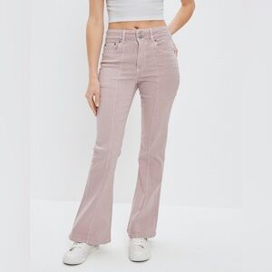 American Eagle Blush Pink High Waist Flare Leg Jeans Size 4 Regular